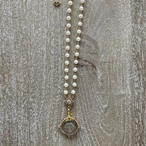 VSA Virgins Saints & Angels Evita 6mm Pearl/Gold Necklace San Benito Medallion